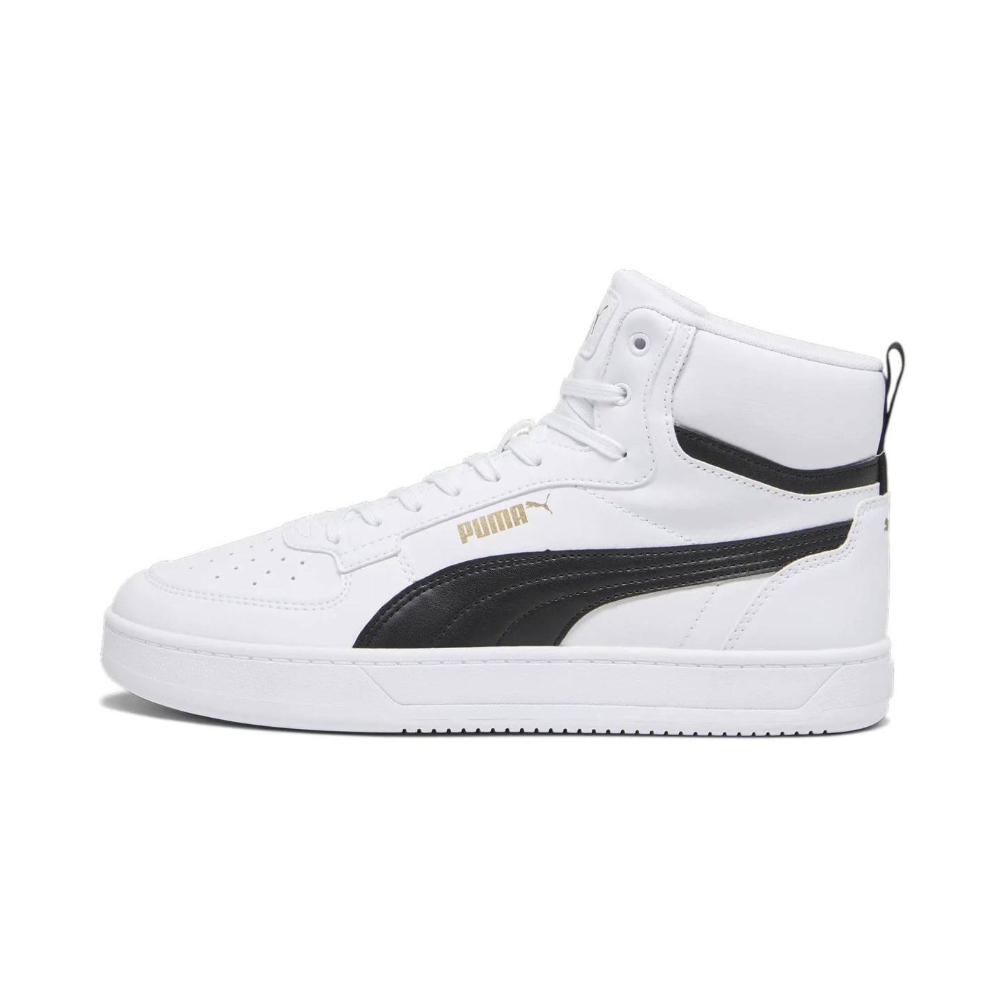 PUMA Mens Caven 2.0 Mid_Discontinue Sneaker White Black-Gold 11