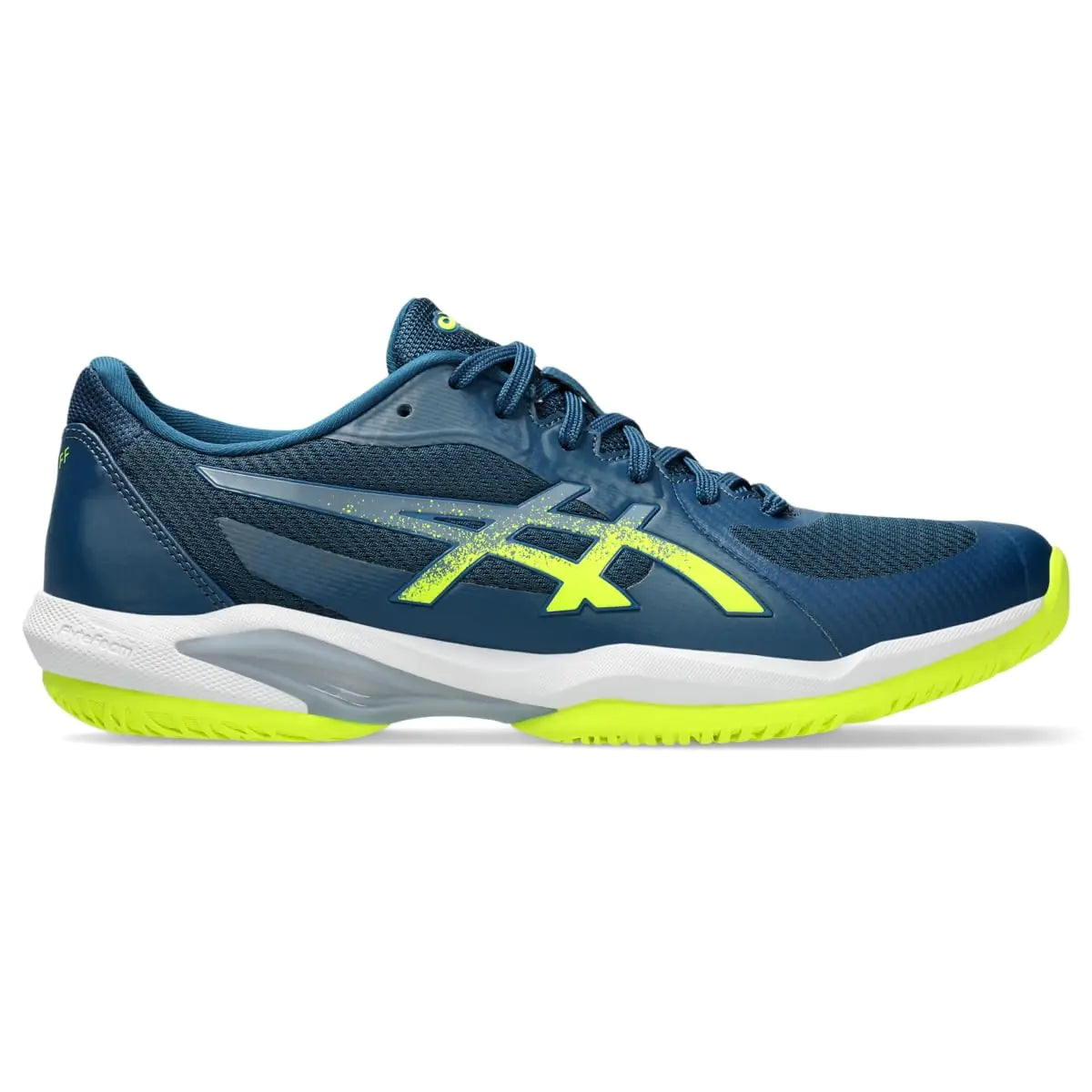 ASICS Mens Solution Swift FlyteFoam 2 Tennis Shoes 12 MAKO Blue/Safety Yellow