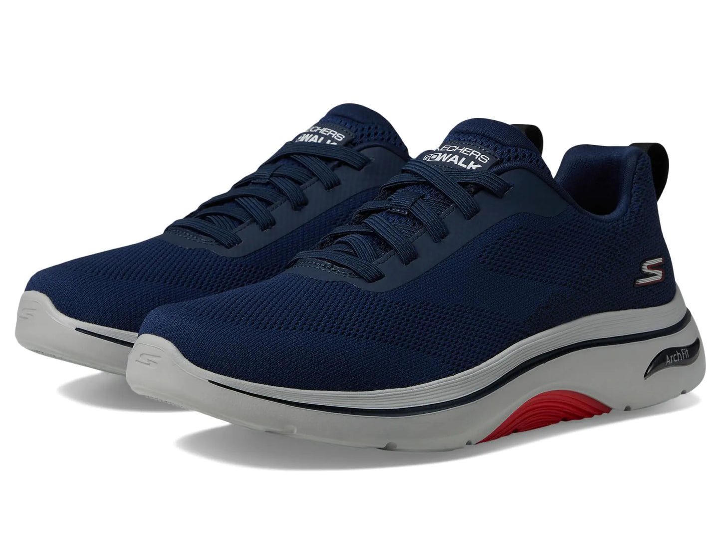 SKECHERS Mens Go Walk Arch Fit 2.0-Temporal Sneaker Navy/Red 11