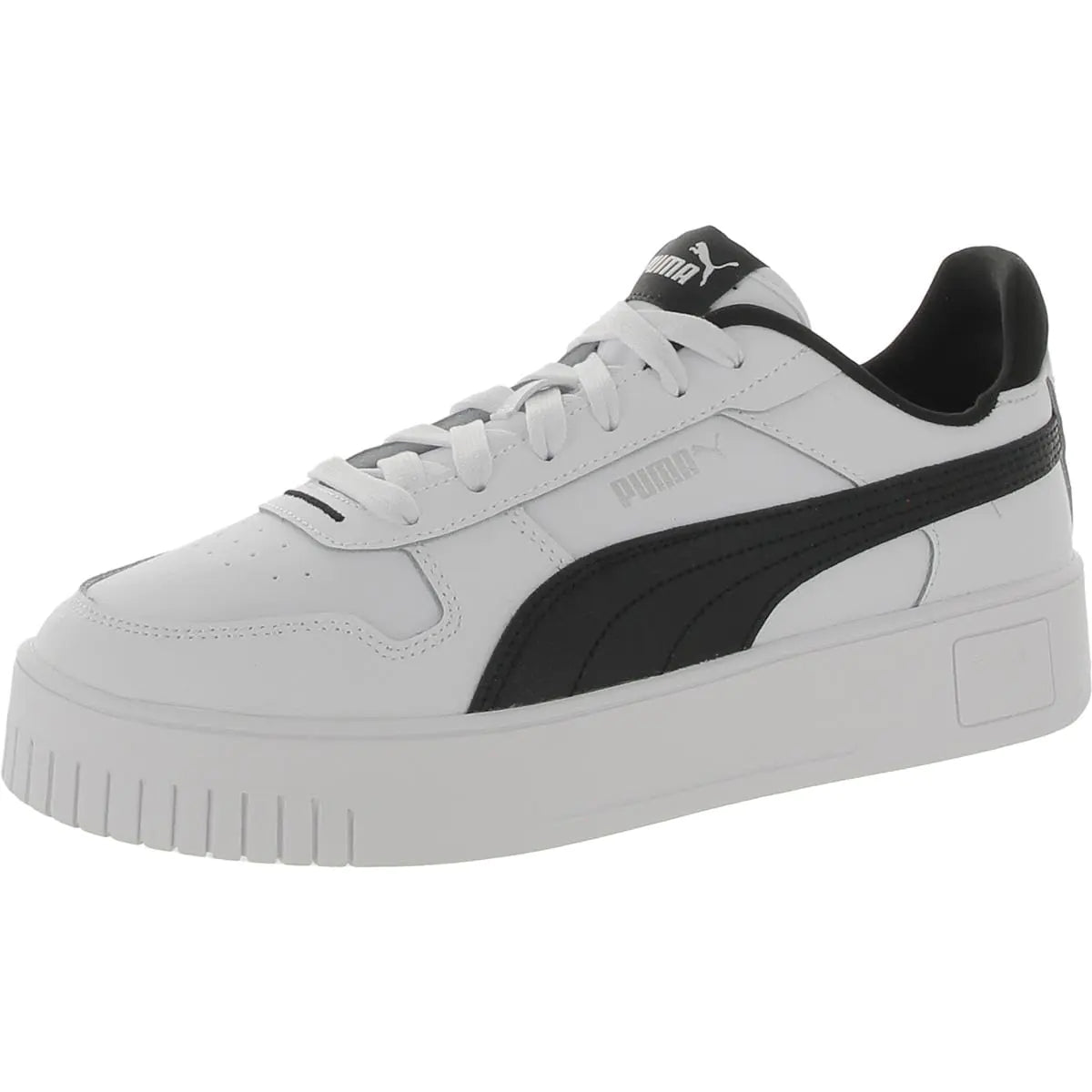PUMA Womens Carina Street Sneaker White Black Silver 8