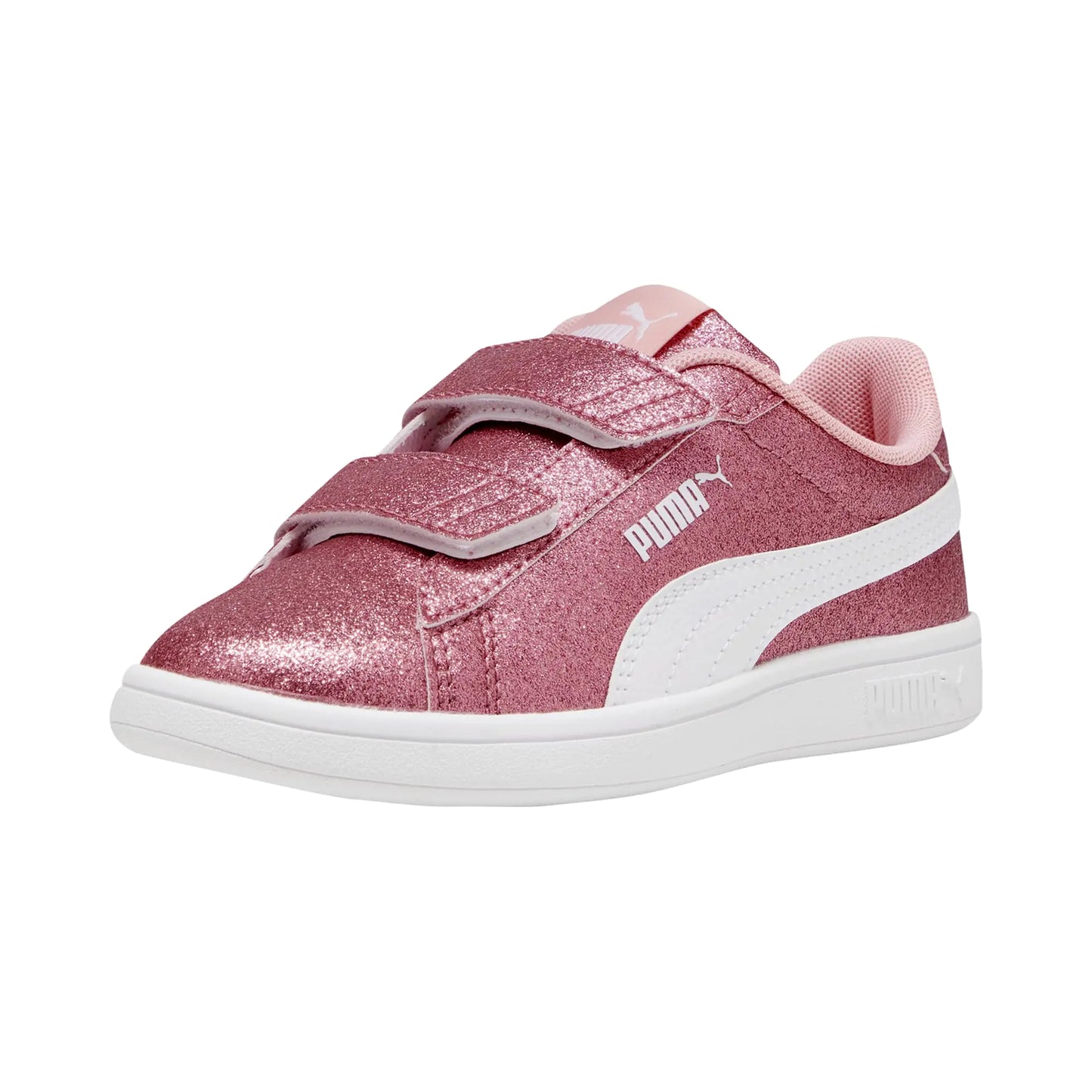 PUMA Smash Hook and Loop Sneaker Peach Smoothie White 2 US Unisex Little Kid