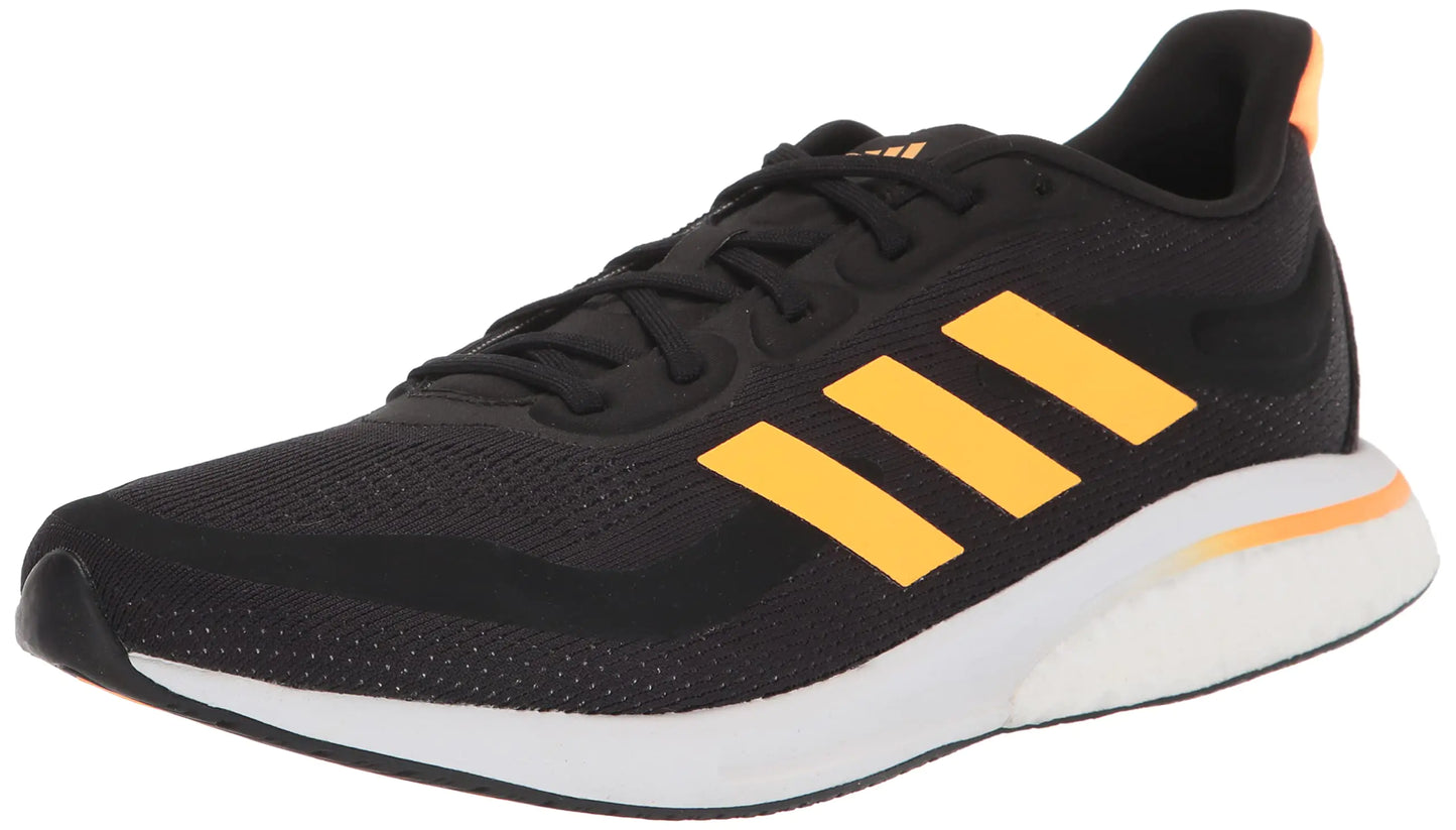 adidas Mens Supernova + Running Shoe Core Black/Flash Orange/Flash Orange 12