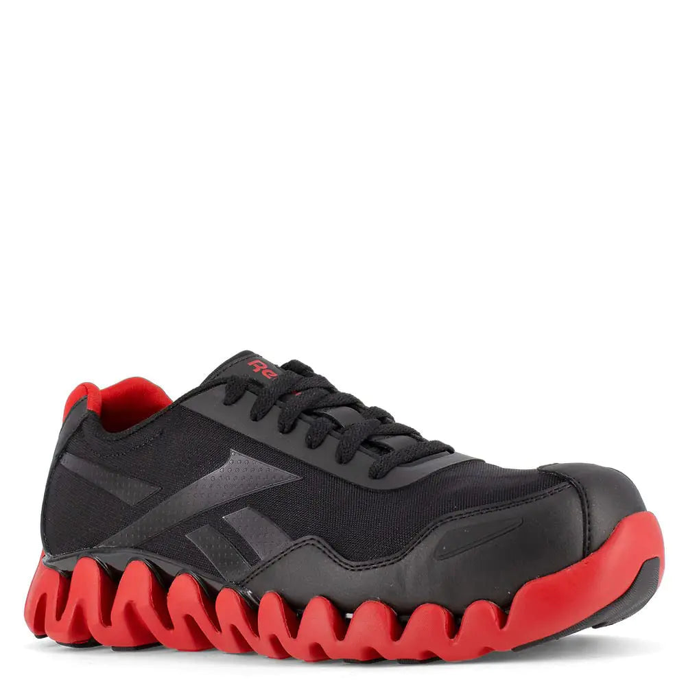 Reebok Mens Rb3016 Zig Pulse Composite Toe Shoe Black And Red Work & Safety Black 13 Wide US