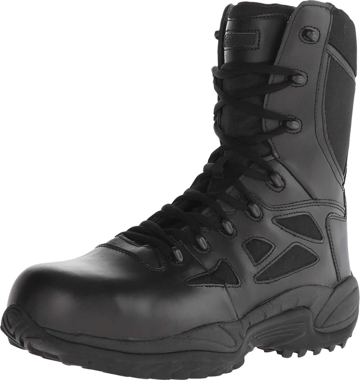 Reebok Work Mens RB8877 Rapid Response RB Soft Toe 8" StealthTactical Waterproof Boot with Side Zipper Black Military & Tactical 6.5 M US