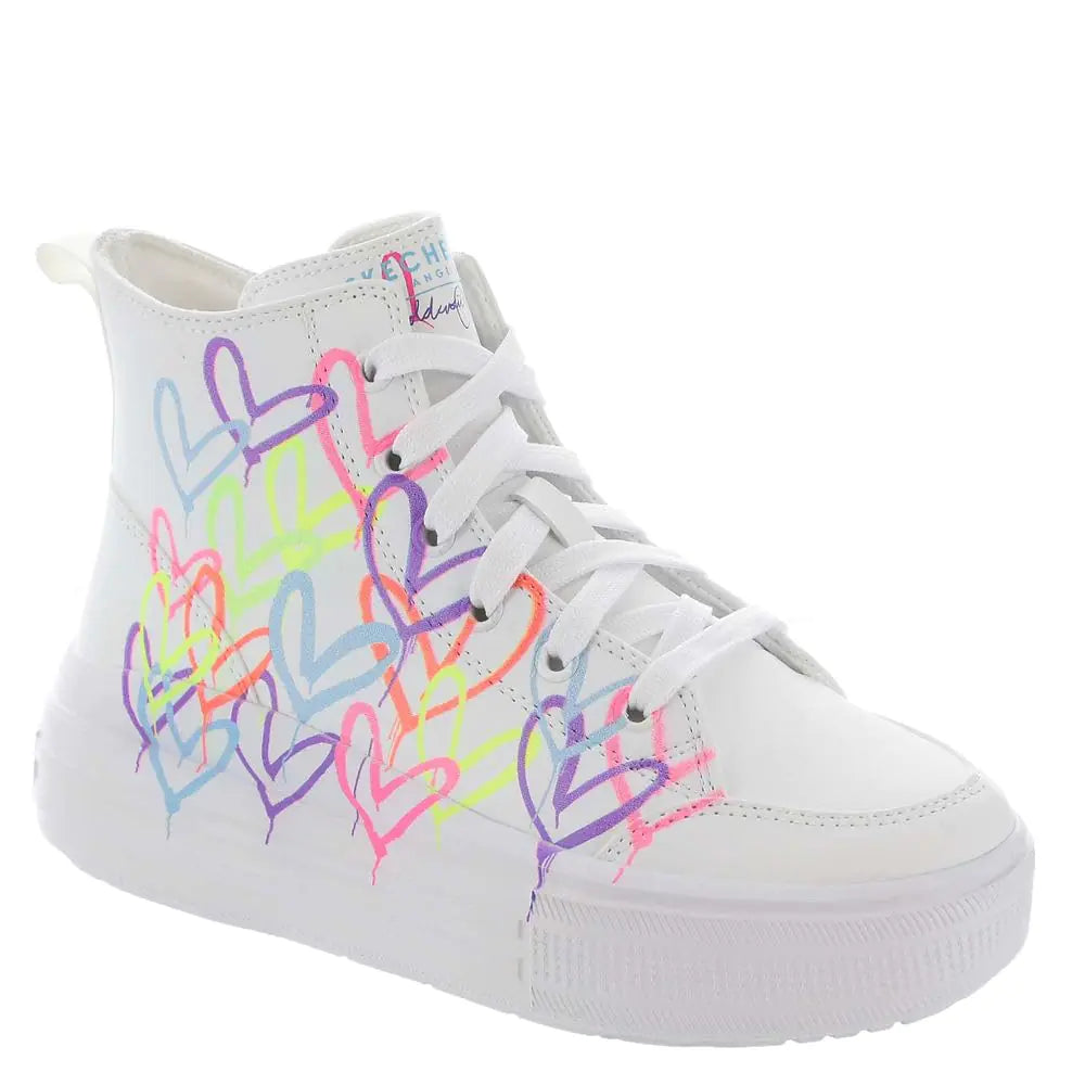 Skechers Girls HYPERLIFT-Love Daze Sneaker White/Multi 12.5 Little Kid