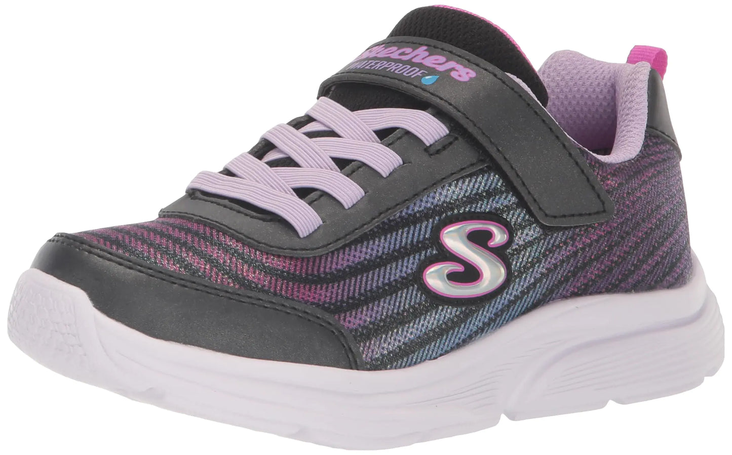 Skechers Girls Wavy Lites-Hydro Crush Sneaker Black/Multi 12 Little Kid