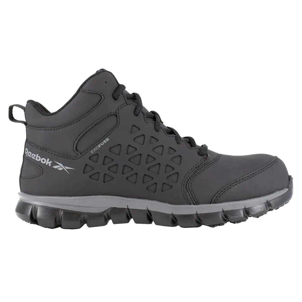 Reebok Work Mens RB4060 Sublite Cushion Work Safety Athletic Mid Cut Composite Toe Shoe Black and Gray 9 Wide