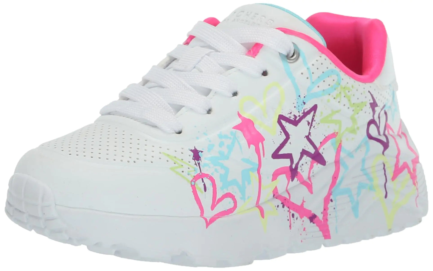 Skechers Kids Girls Uno Lite-My Drip Sneaker White/Mint 10.5 Little Kid