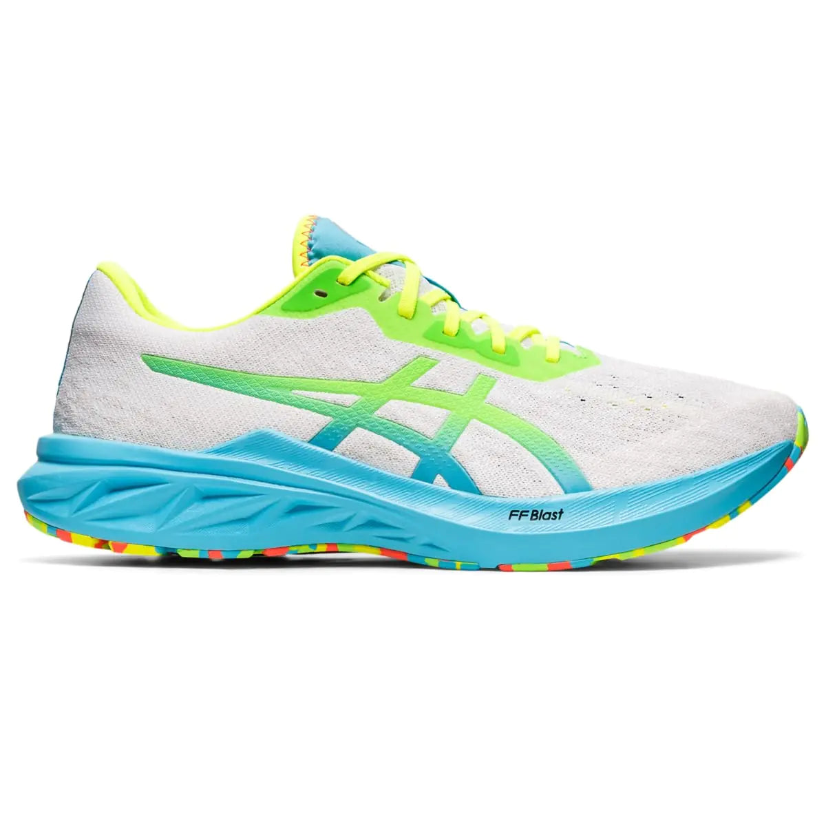 ASICS Mens DYNABLAST 2 Running Shoes 10 White/Green Gecko