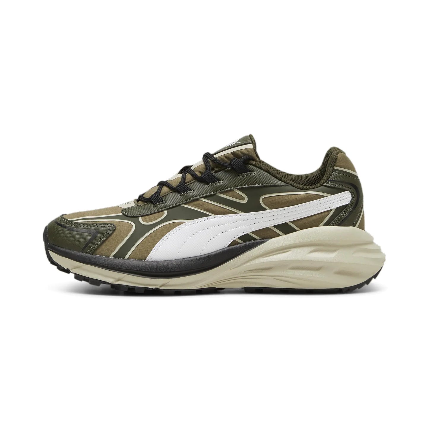 PUMA Mens Hypnotic Sneaker Abrupt Olive White-Dark Olive Black 11.5