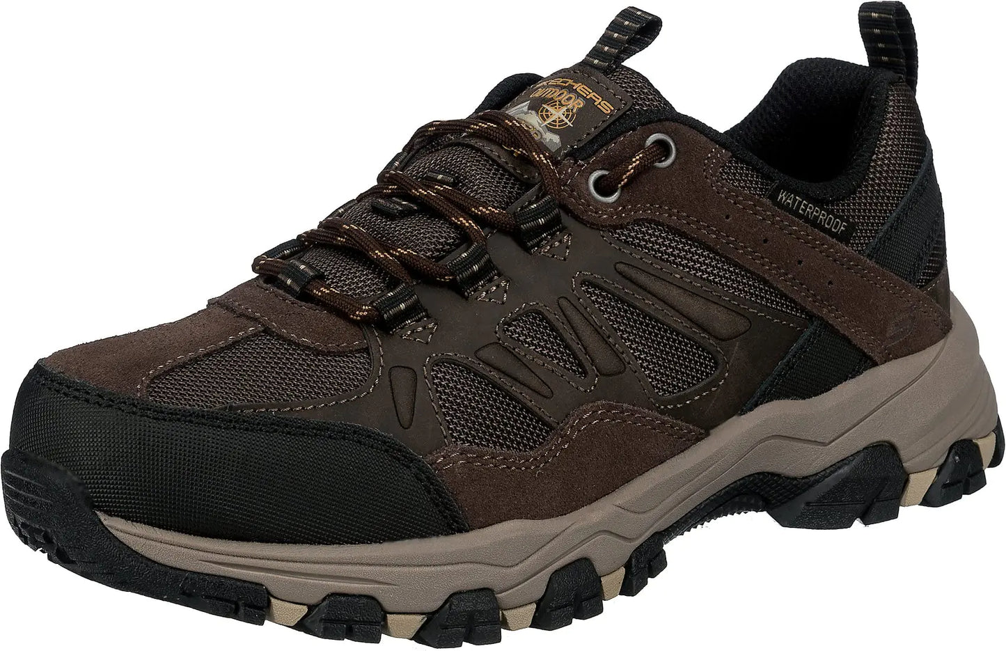 Skechers Mens Selmen-Enago Trail Oxford Hiking Shoe Chocolate 8 X-Wide