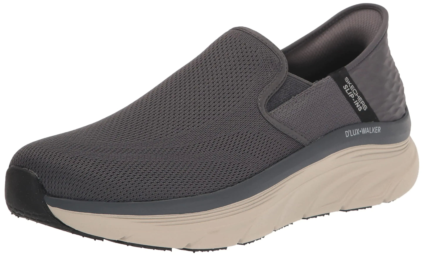 Skechers Mens Dlux Walker Orford Slip-in Loafer Charcoal 7.5