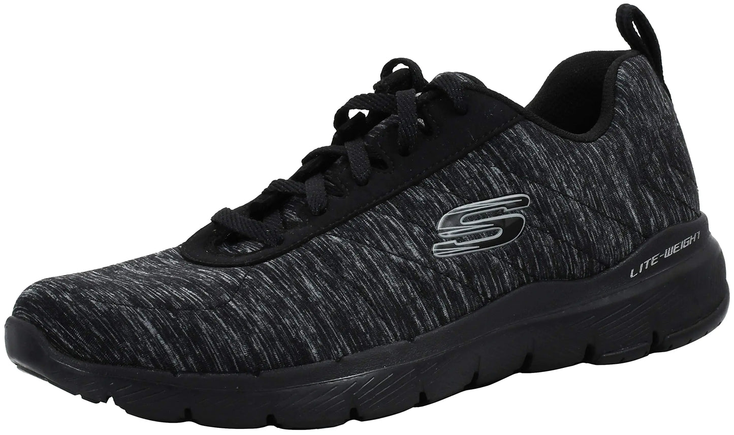 Skechers Womens Flex Appeal 3.0-Insiders Black/Black Sneaker 7 M US