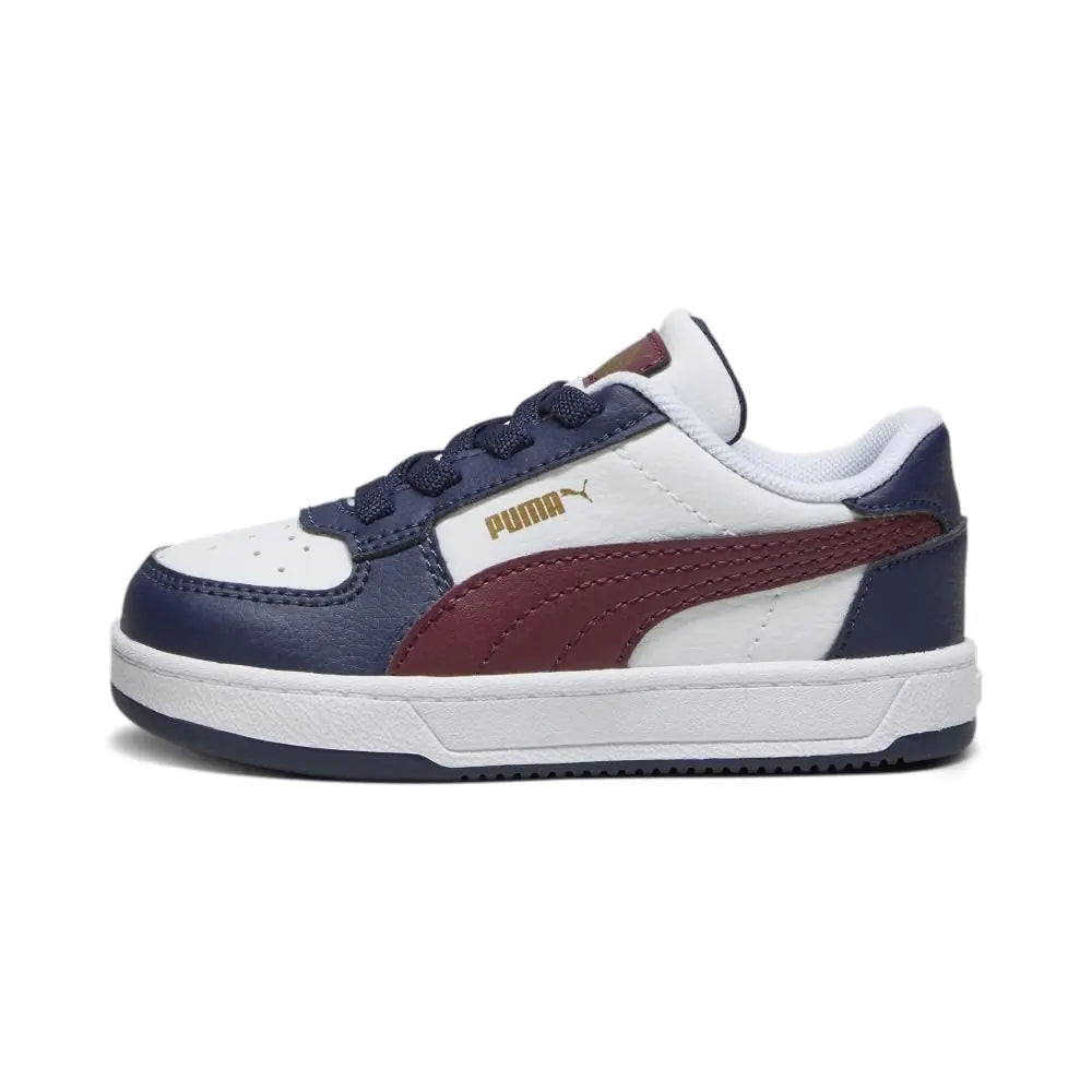 PUMA Kids Caven 2.0 Sneaker White-Dark Jasper Navy-Gold 5 US Unisex Toddler