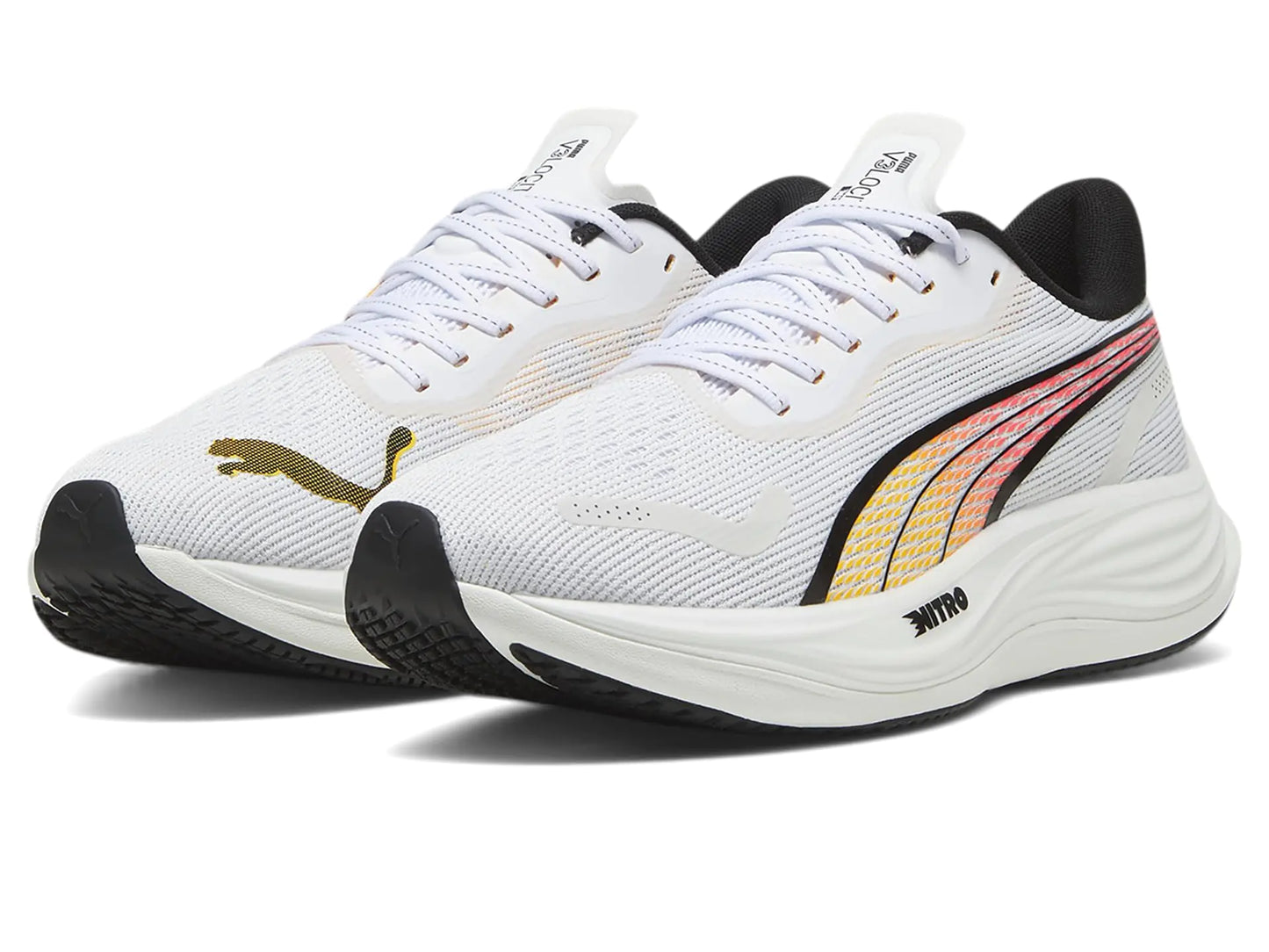 PUMA Mens Velocity Nitro 3 Sneaker White/Sun Stream 11.5