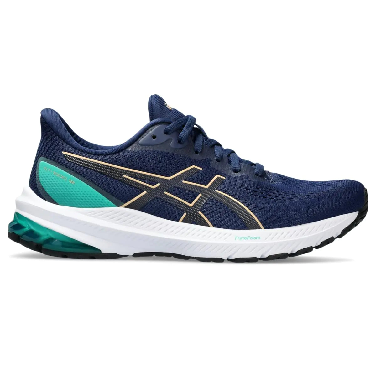 ASICS Womens GT-1000 12 Running Shoes 11.5 Blue Expanse/Champagne