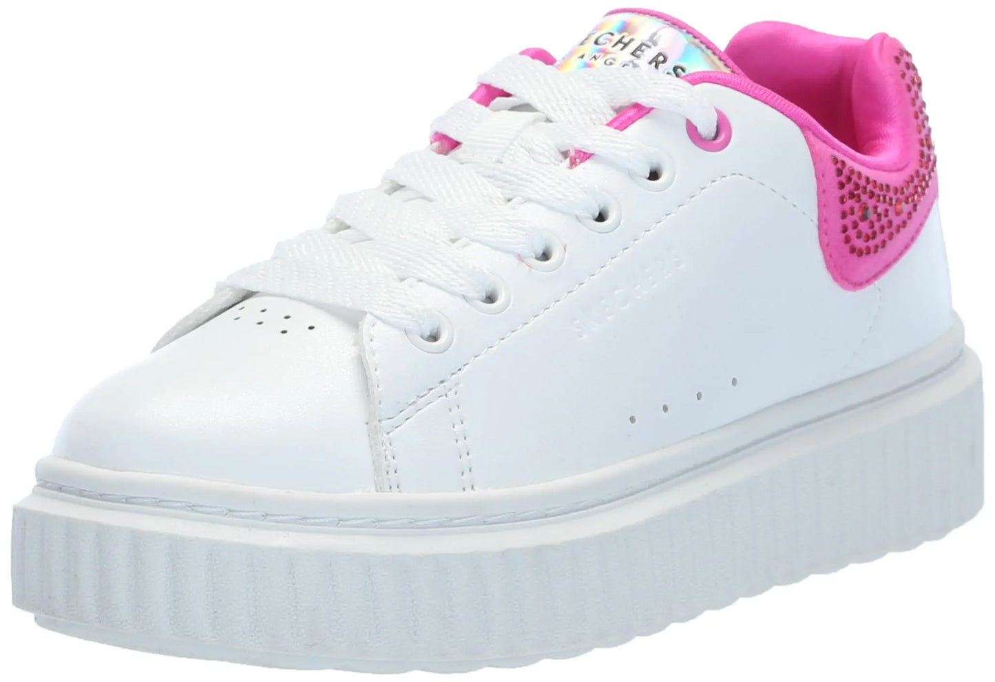 Skechers Girls Hi Ridge Sneaker White/Pink 11.5 Little Kid