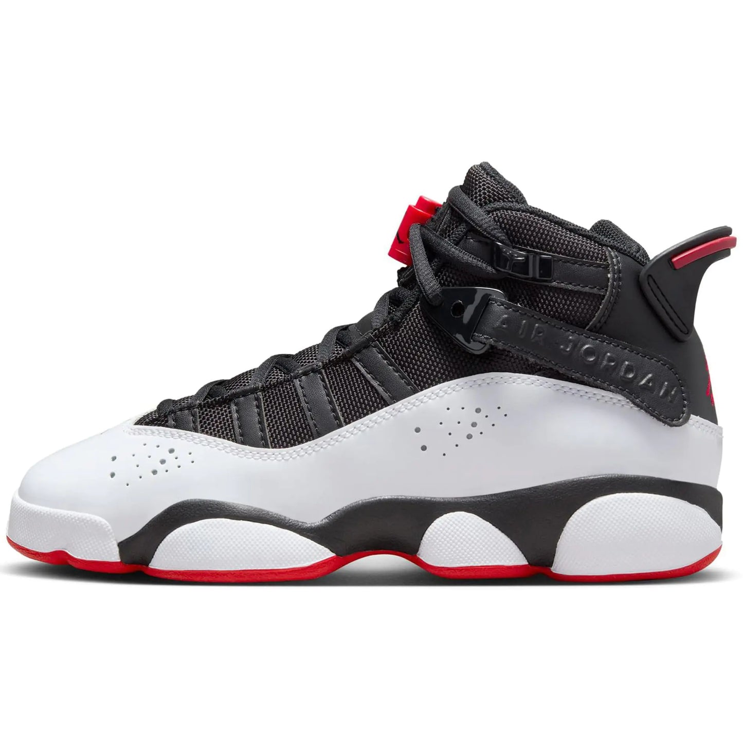 Jordan 6 Rings Big Kids Shoes (323419-067 Black/White/University Red) Size 6