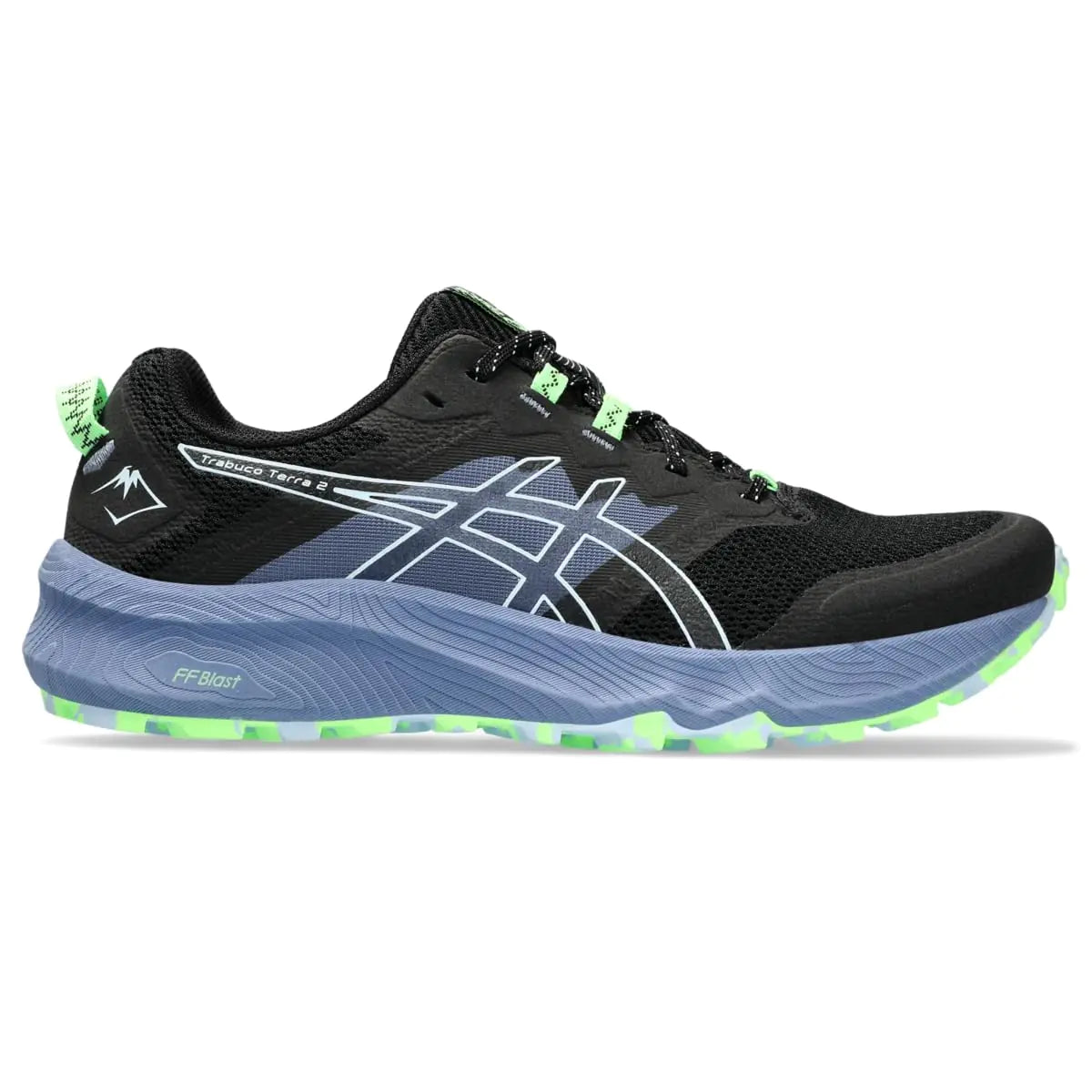 ASICS Mens Trabuco Terra 2 Running Shoe 8.5 Black/Light Blue