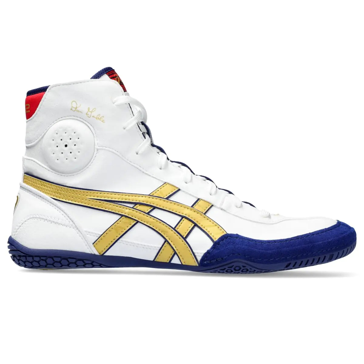 ASICS Mens DAN Gable EVO 3 Wrestling Shoes 13 White/Rich Gold