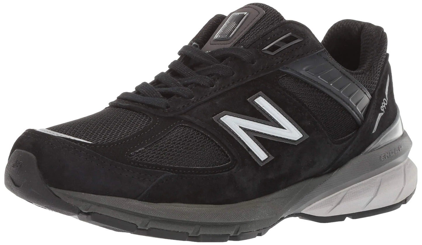 New Balance Womens Made in US 990 V5 Sneaker Black/Silver 6.5 X-Narrow
