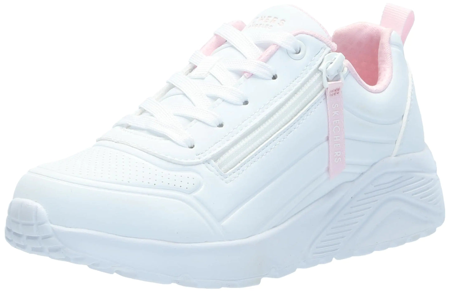 Skechers Kids Uno Lite-Easy Zip Sneaker White 12 US Unisex Little Kid