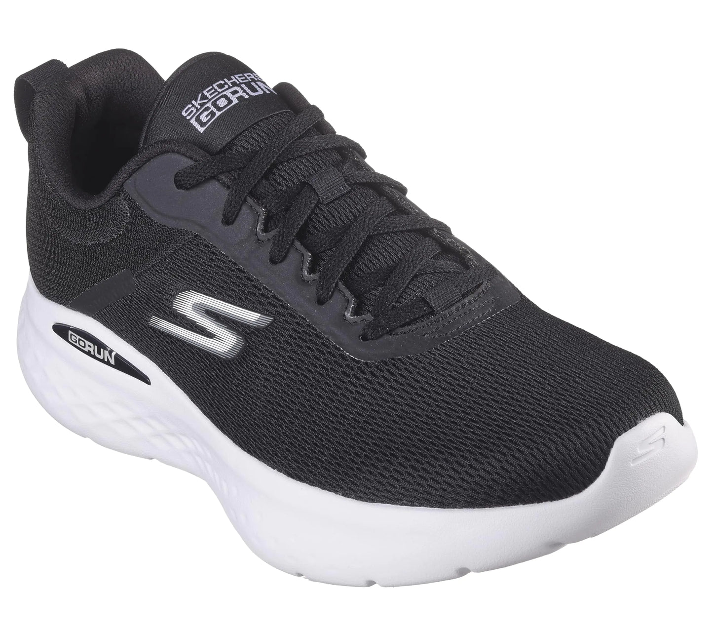 Skechers Mens Go Run Lite-Quick Stride Sneaker Black/White 7.5