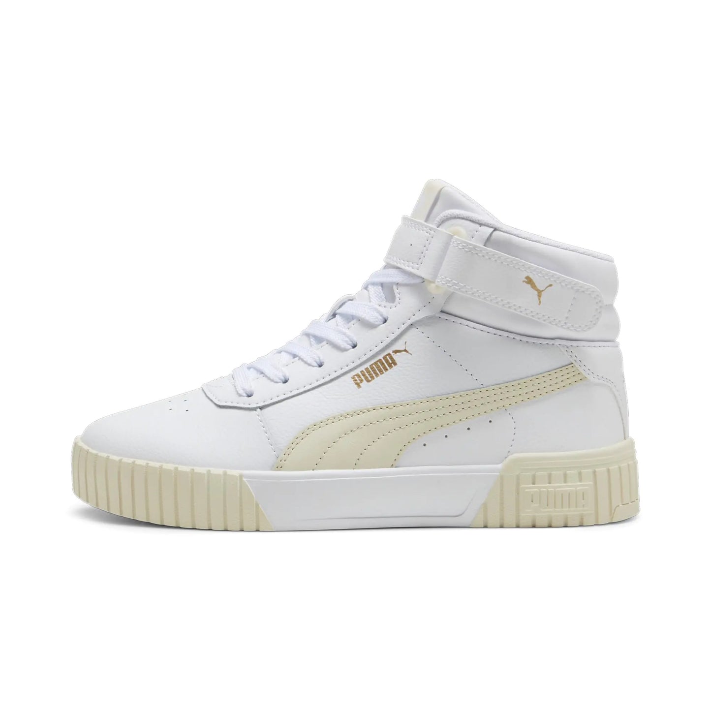 PUMA Womens Carina 2.0 Mid Sneaker PUMA Womens White-Alpine Snow-PUMA Womens Gold 10