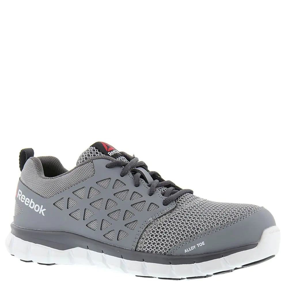 Reebok Work Mens RB4042 Sublite Cushion Work Safety Athletic Alloy Toe Shoe Grey 10.5 Wide