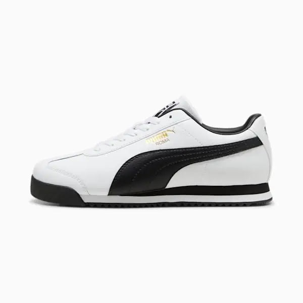 PUMA Womens Roma Sneaker 24-Standard White Black Team Gold 11