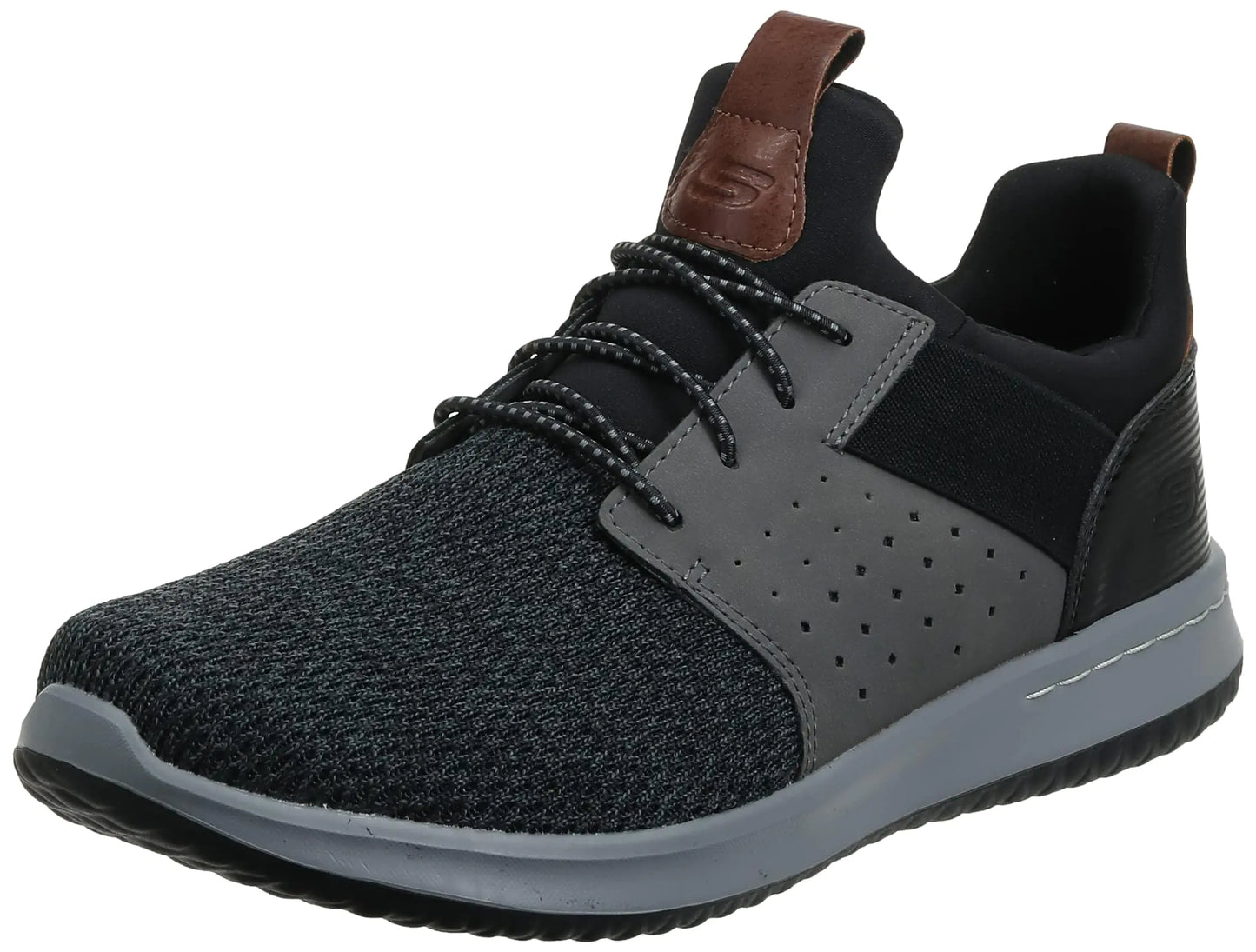Skechers Mens Classic Fit-Delson-Camden Sneaker Black/Grey8.5 Wide US