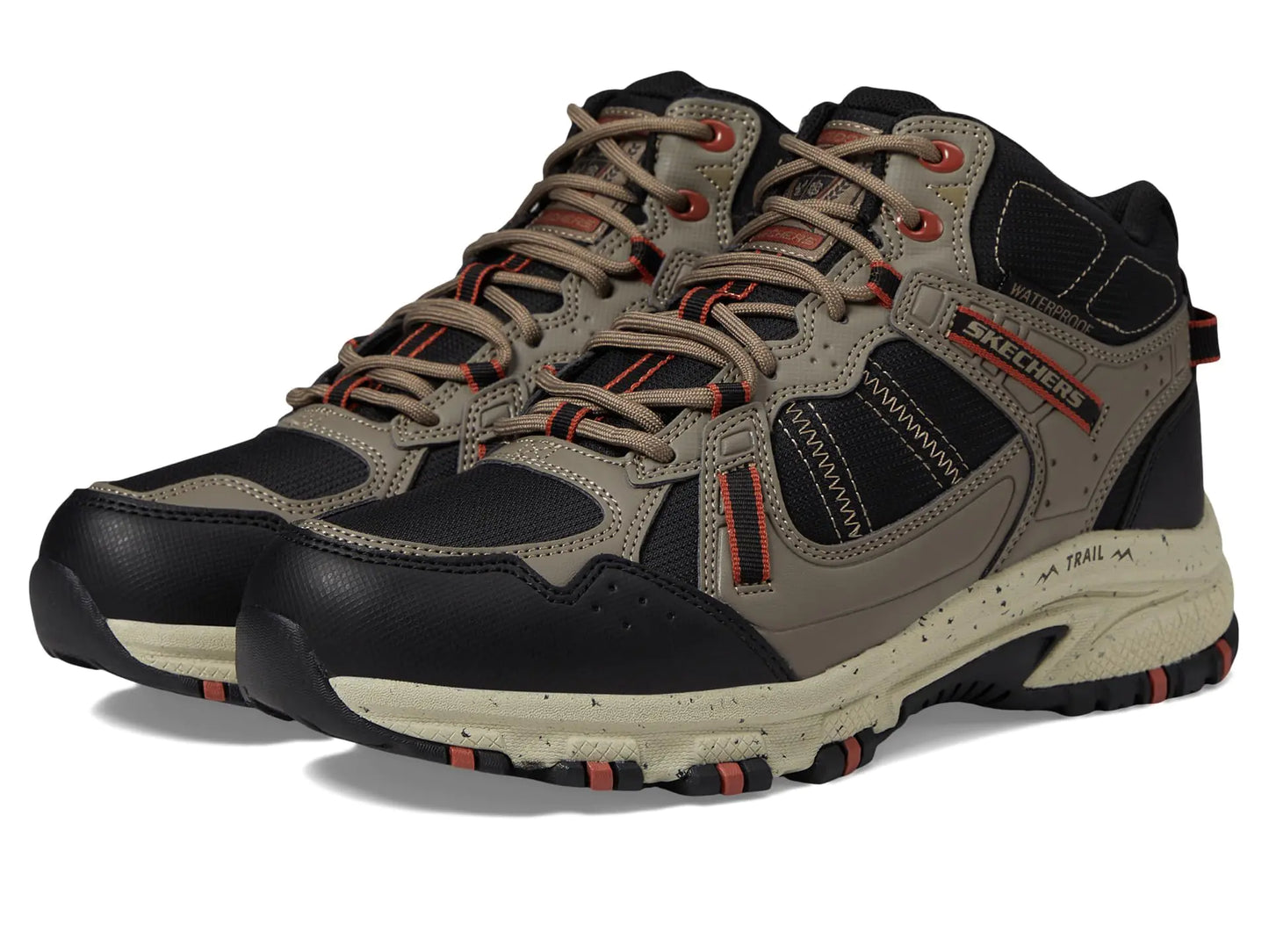 Skechers Mens Hillcrest Lace-up Sneaker Oxford Natural/Black 12