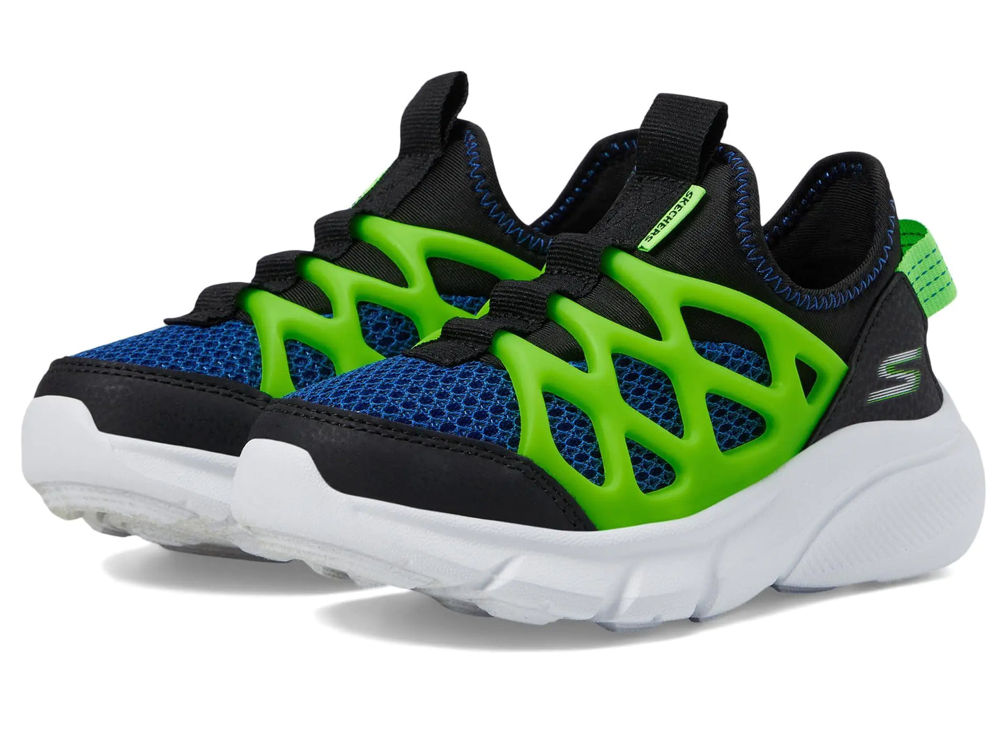 Skechers Kids Boys Skech Faster Sneaker Black/Blue/Lime 13.5 Little Kid