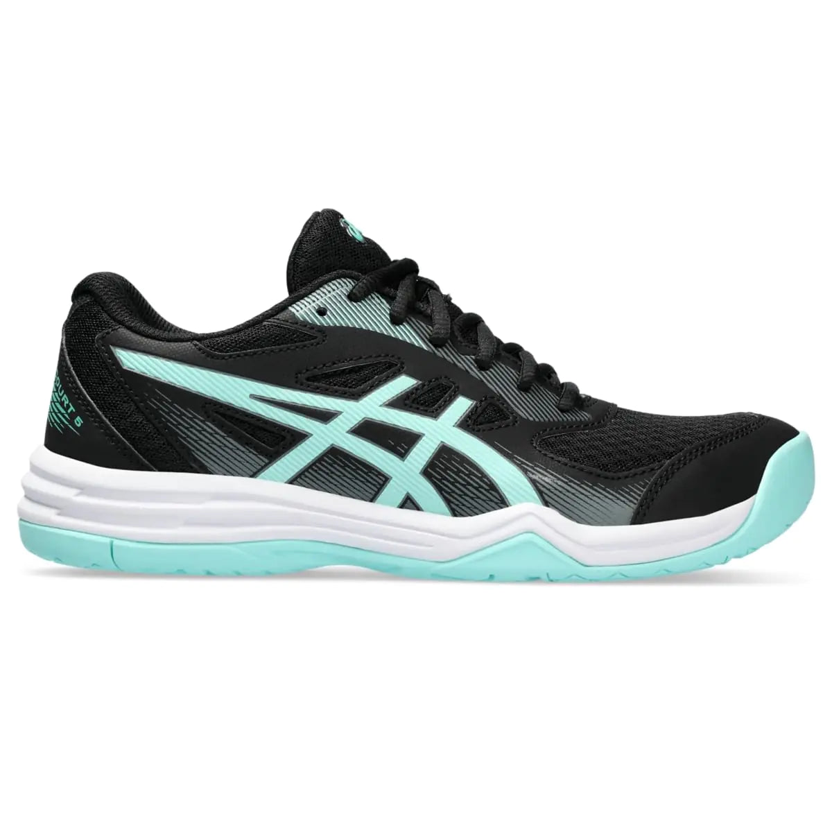ASICS Womens Upcourt 5 Indoor Sport Shoe 9.5 Black/Illuminate Mint