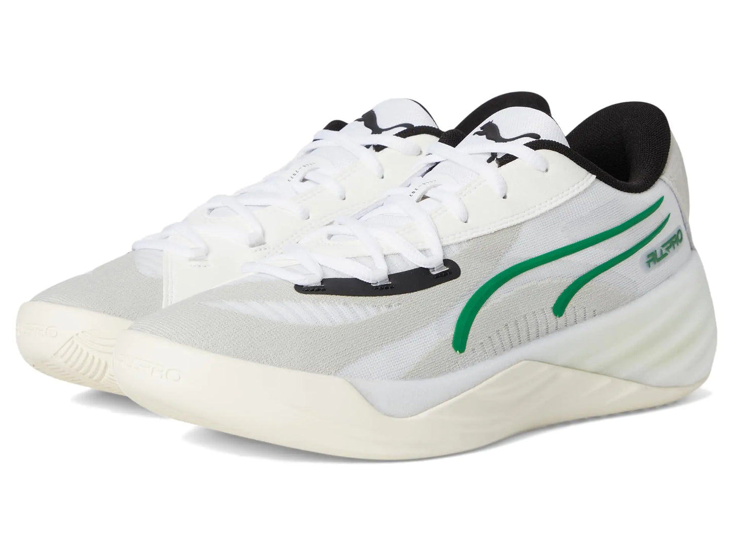 PUMA Mens All-Pro Nitro Sneaker Warm White/Glacial Gray/Archive Green 12