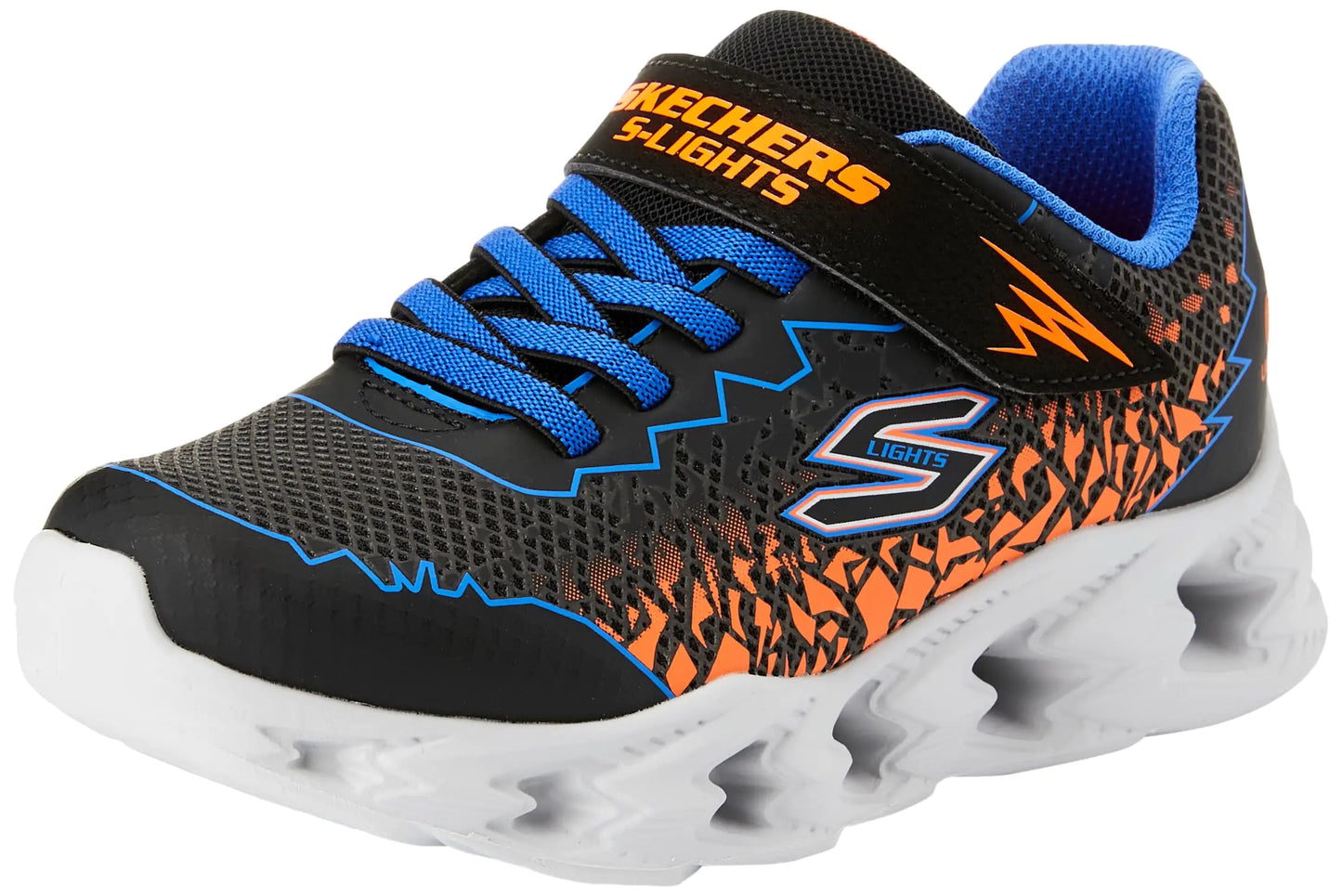 Skechers Vortex 2.0-Zorento Sneaker Black/Blue/Orange 2.5 US Unisex Little Kid