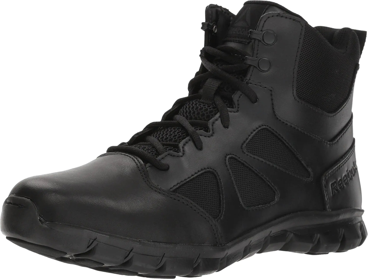 Reebok Work Mens RB8605 Sublite Cushion Tactical 6" Soft Toe Boot with Side Zipper Black Military 9 M US