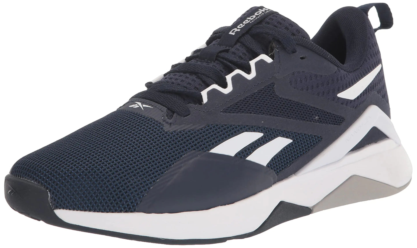 Reebok mens Nanoflex 2.0 Cross Trainer Vector Navy/Batik Blue/White 11.5 US