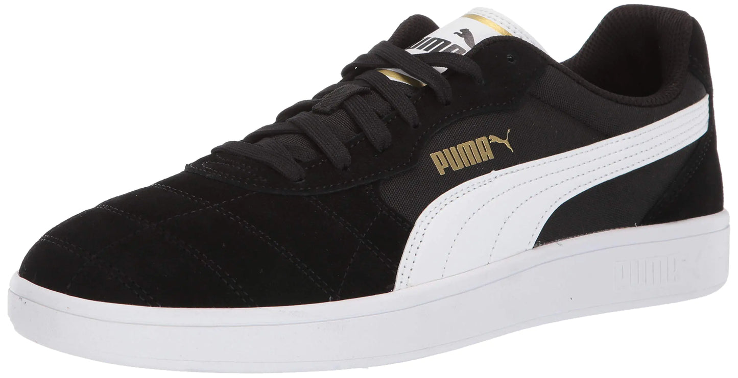 PUMA Mens Astro Kick Sneaker Black/White/Team Gold 4