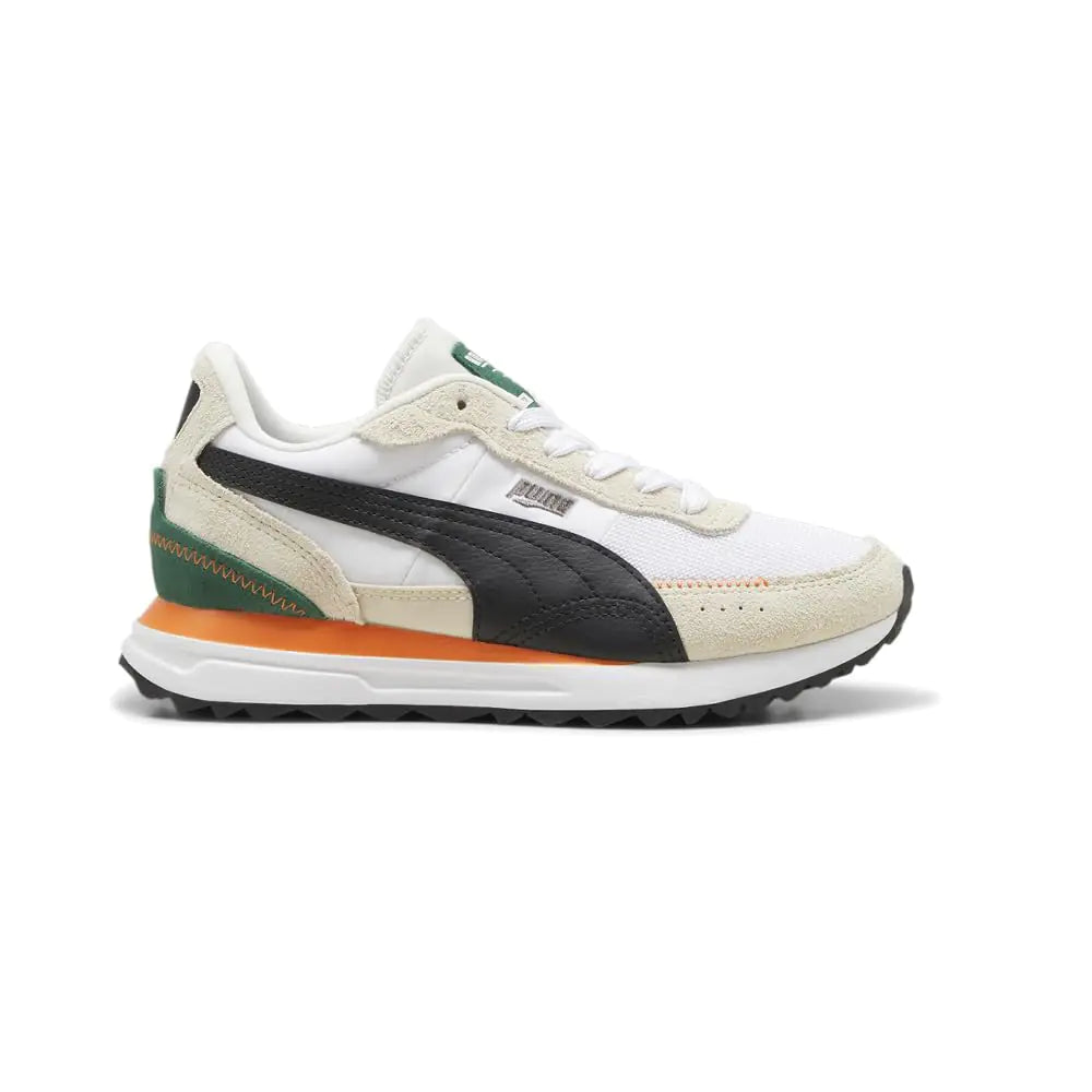 PUMA Road Rider (Big Kid) Warm White/Puma Black 4 Big Kid M