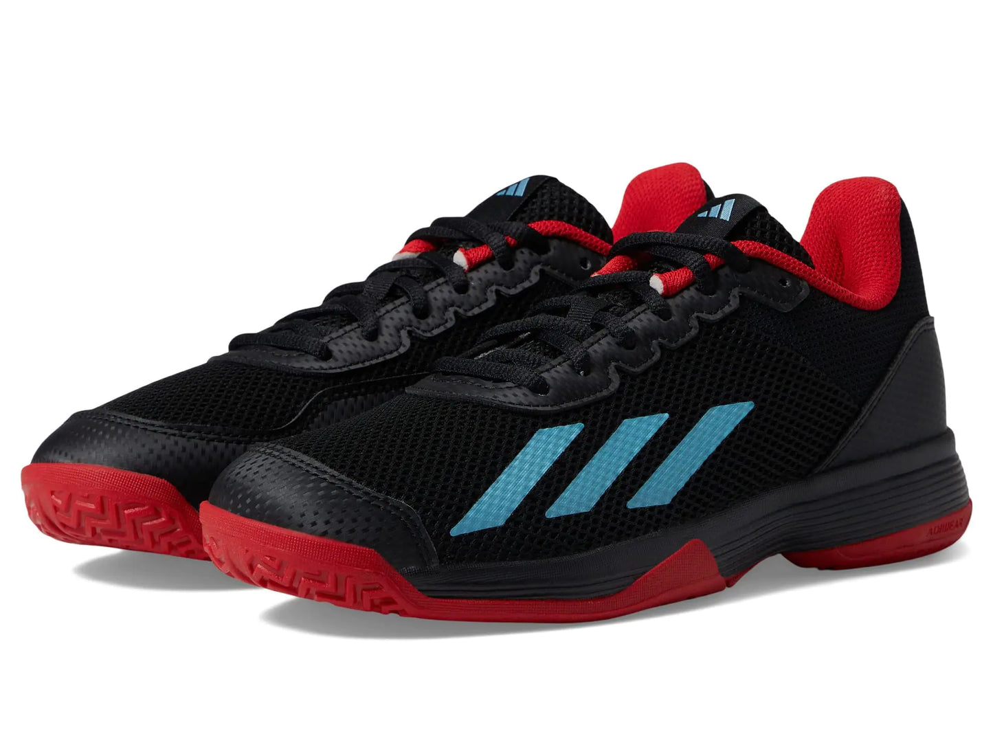 adidas Courtflash Tennis Shoe Black/Preloved Blue/Better Scarlet 13.5 US Unisex Little Kid