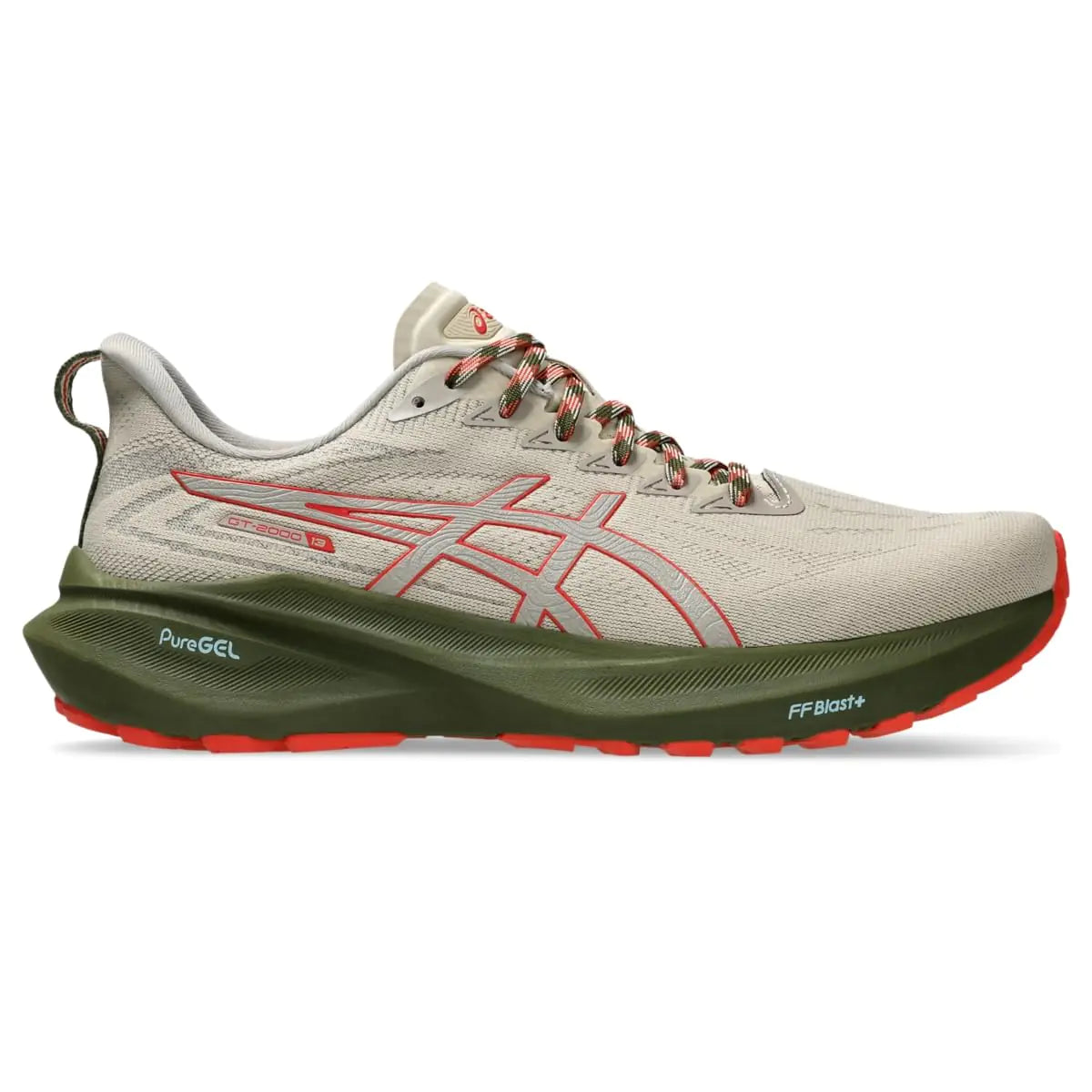 ASICS Mens GT-2000 13 Trail Running Shoes 10 Nature Bathing/RED Snapper