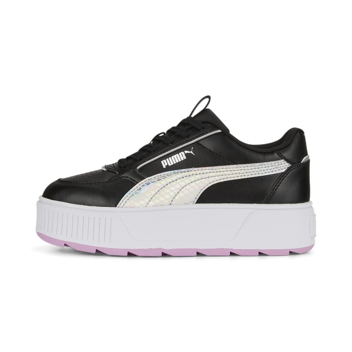 PUMA Karmen Rebelle Sneaker Mermaid Black-White-Silver 6.5 US Unisex Big Kid