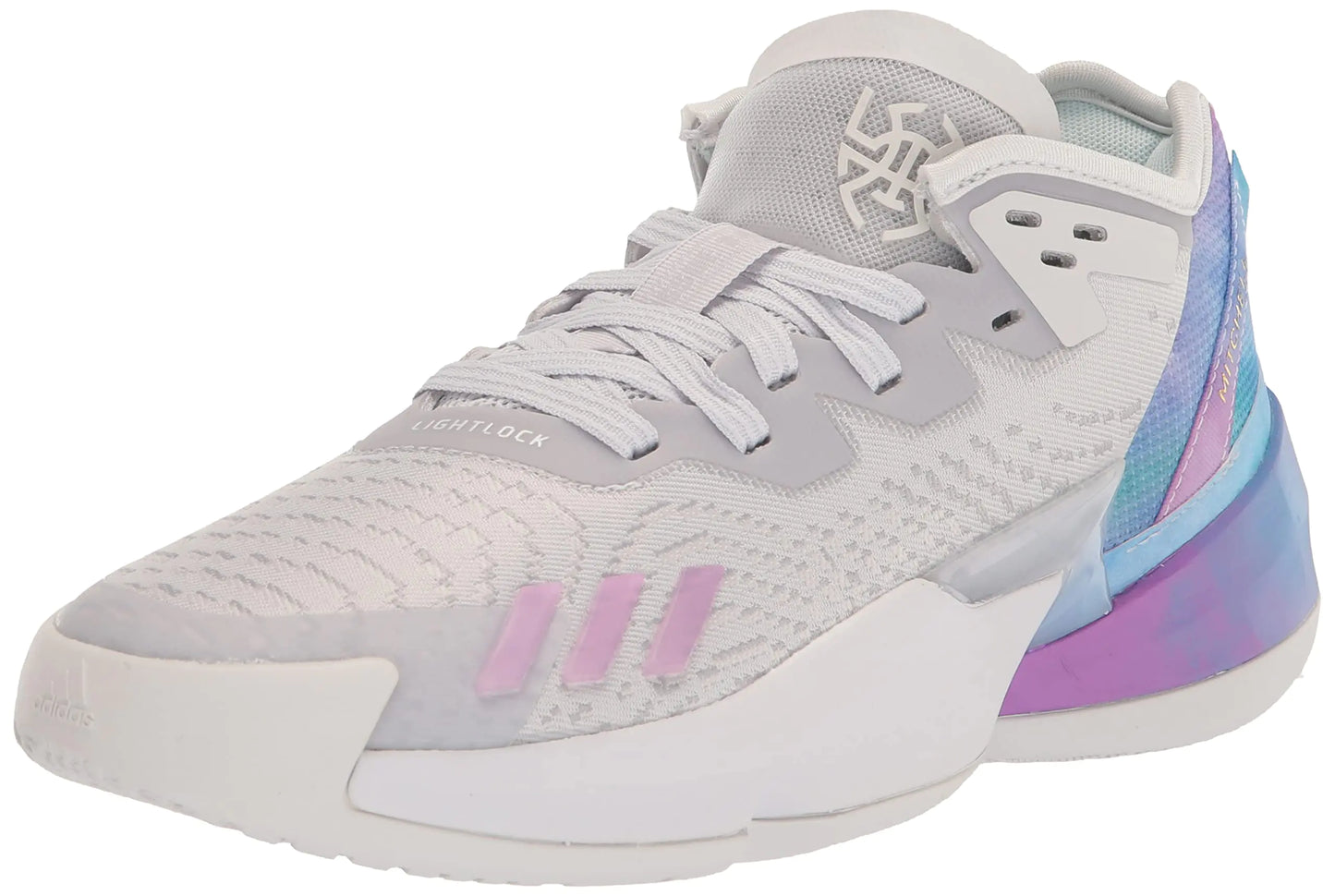 adidas D.O.N. Issue 4 Basketball Shoe Dash Grey/Bliss Lilac/Grey 4.5 US Unisex Big Kid