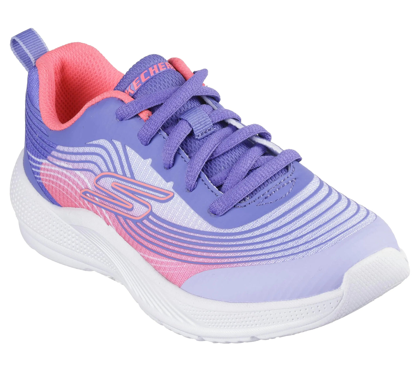 Skechers Girls MICROSPEC Advance Sneaker Lavender/NeonPink 12 Little Kid