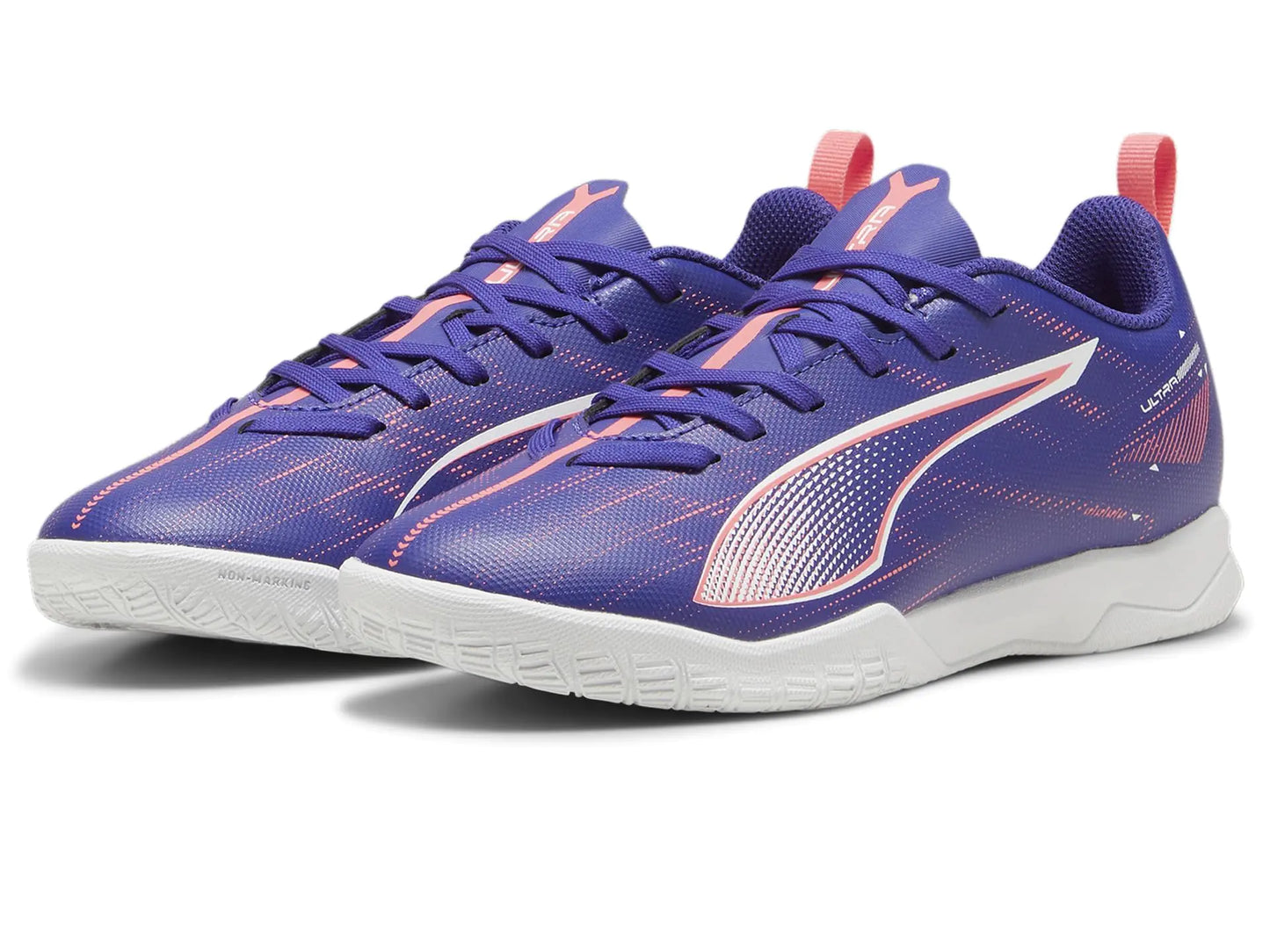 PUMA Ultra Play Indoor Training Sneaker Lapis Lazuli White-Sunset Glow 1 US Unisex Big Kid