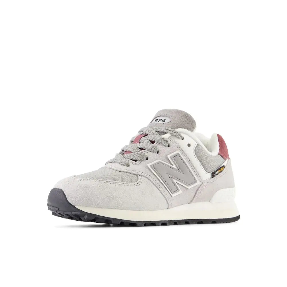 New Balance Boys Konkrete Jungle Kids 574 V1 70s Racing Lace-up Sneaker Raincloud/Shadow Grey 2.5 Wide Little
