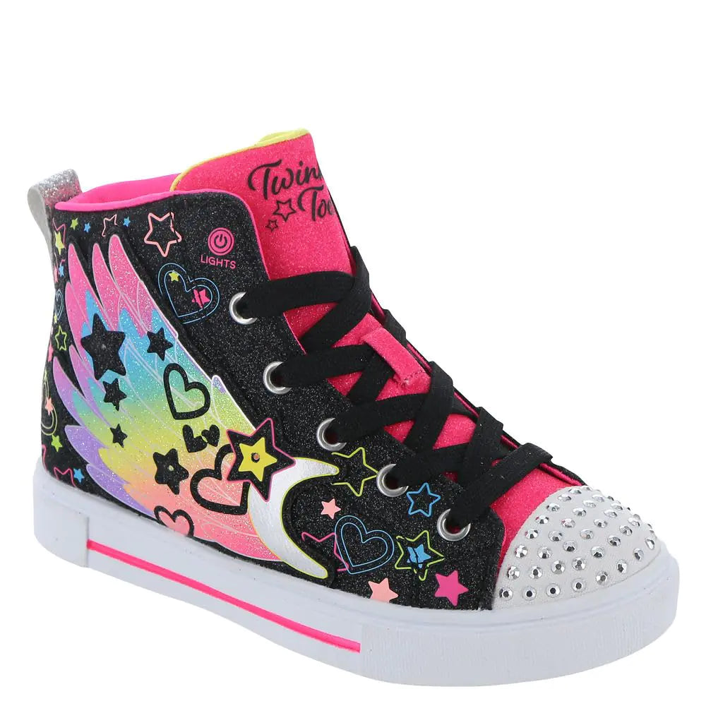 Skechers Kids Girls Twinkle Sparks-Galaxy Glitz Sneaker Black/Multi 3 Little Kid