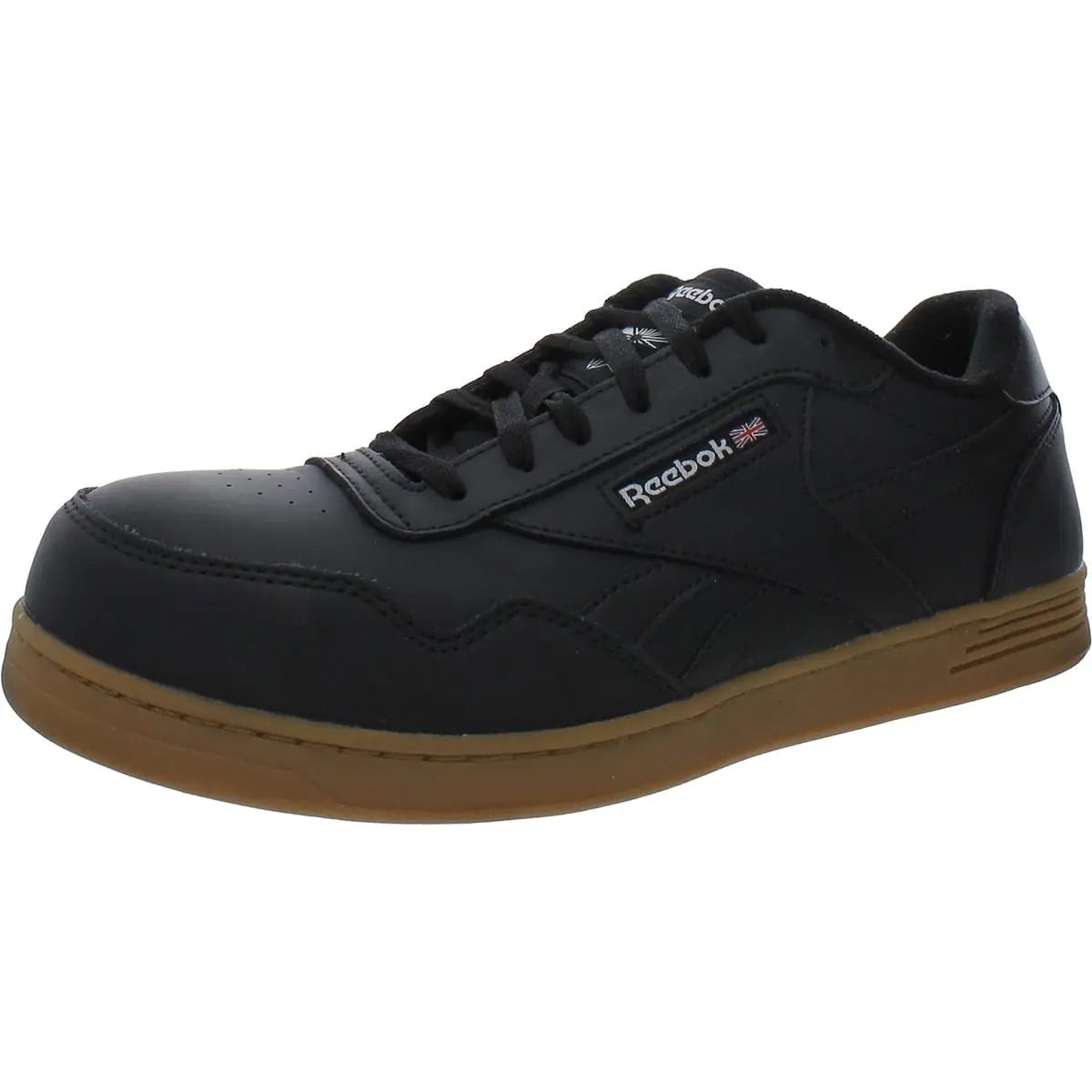 Reebok Work Mens RB4154 Club MEMT Classic Work Sneaker Black and Gum Safety 6