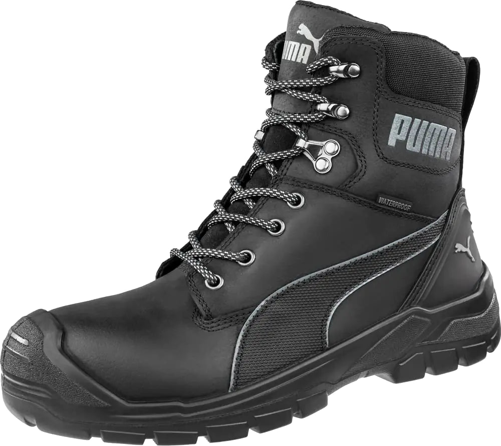 PUMA Mens 7" Conquest Zip Wp Industrial Boot Black 9